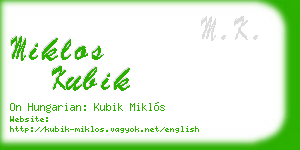 miklos kubik business card